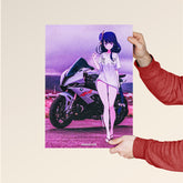 Anime Girl & BMW S1000RR Aesthetic Poster